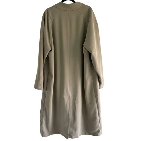 Vintage Sanyo New York Men’s Sz L Khaki Trench Coat Long Over Coat Made in Japan - Picture 3 of 15